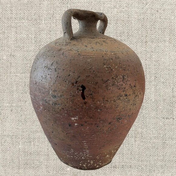 19c French Provincial Stoneware Double Handle Water Jug - Picture 5 of 5